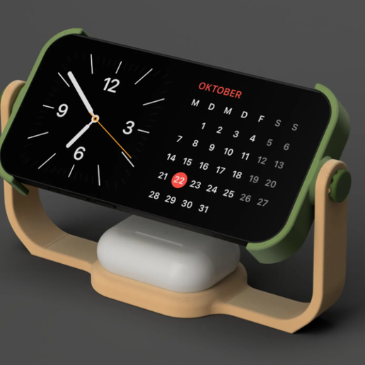 Minimalist Magsafe Iphone and Airpods Charging stand 3D model