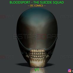 001.jpg Archivo STL Máscara Bloodsport - El Escuadrón Suicida - Cosplay de DC Comics・Modelo de impresión 3D para descargar