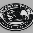 1.png Motocross helmet live to ride, ride to live Logo Coaster
