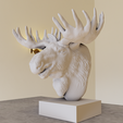 bust-1.png moose elk bust statue stl 3d print file