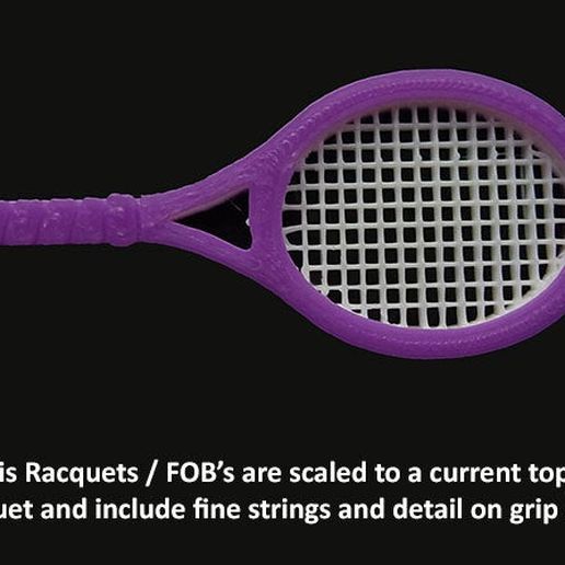 7358ddb2634d8bf789f2f451ca7b6866_display_large.jpg Download free STL file Tennis Racquet Key FOB • 3D printing design, Muzz64