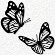 project_20230412_1941582-01.png Fichier STL Ensemble 2 pièces de papillons art mural décoration murale x2・Design à télécharger et à imprimer en 3D