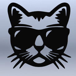 cat121.png Fichier STL Art linéaire chat, art mural chat cool, sculpture 2d chat・Modèle imprimable en 3D à télécharger