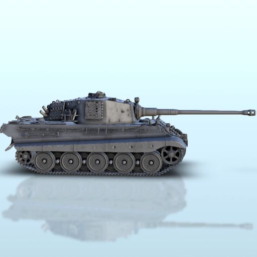 7.jpg Fichier STL Panzer VI Tiger II Königstiger (Henschel turret) - WW2 German Flames of War Bolt Action 15mm 20mm 25mm 28mm 32mm・Objet imprimable en 3D à télécharger, Hartolia-Miniatures