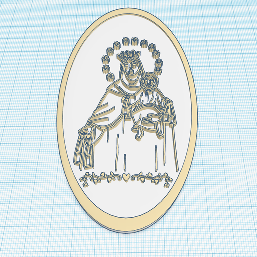 medalion-1.png Download STL file Mother Mary and Child Jesus Christ Icon, medalion, Christian gift • Model to 3D print, Allexxe