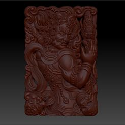 tibetanbuddhademon1.jpg Free STL file Tibetan Buddha statue 3d model of relief・3D printing model to download