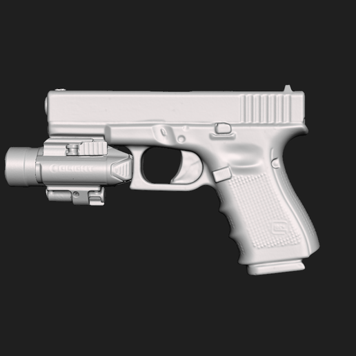 Glock 19 Gen4 Olight Baldr PRO Real Size Scan 3D Gun Mold 3D model