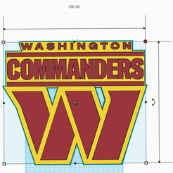 Commanders.png STL file Washingtom Commanders Logo 29cm Wall Plaque with Keyhole and Wordmark・Design to download and 3D print