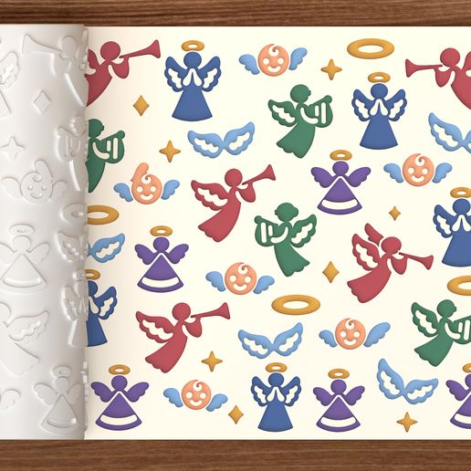 Christmas Angels Heavenly Host Textured Roller