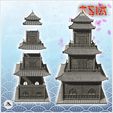 3.jpg Oriental pagoda with multiple curved roofs and double terraces (4) - Medieval Asia Feudal Asian Traditionnal Ninja Oriental