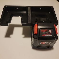 M18-Holder-Dual-Battery-Installed.jpg STL file Milwaukee Tool M18 Battery Wall Mount - Dual・3D printing idea to download