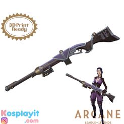 fdaf.jpg Caitlyn Arcane Shotgun Gun 3D Model Digital File - League of Legends Cosplay- Caitlyn Cosplay - Caitlyn Arcane Cosplay - Caitlyn Folding Gun