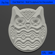 01.png Owl Wall Art - Wall Sculpture for Decoration - Print and CNC - Multicolor Print