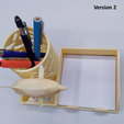 Diapositiva2.png Desk pencil cup and memo pad holder with dolphin low poly