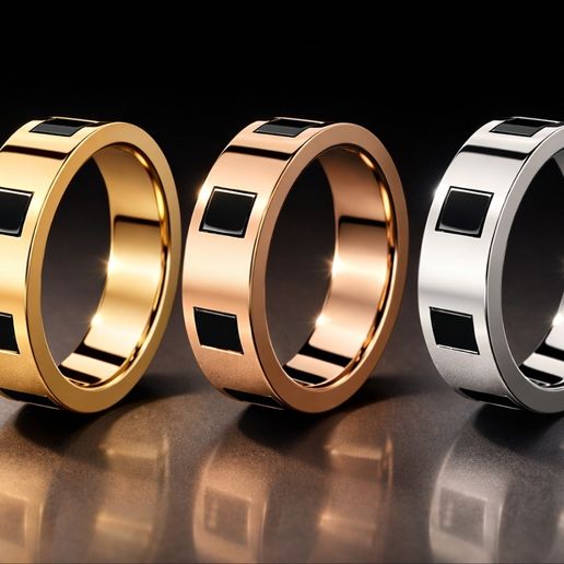 Minimal Square Epoxy Ring Band 5.5mm | Jewelry CAD STL File | US 5-10 | 3D Print Wax Casting Model