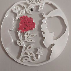 319386334_448173314194431_443786792377358516_n.jpg STL file Beauty and the Beast Decoration/ Centerpiece/ Cake topper/ Wall Decor/gift・3D printing model to download
