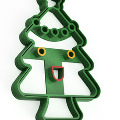 arbol-con-carita-2.png Free STL file Christmas Tree Cookie Cutter - Smile・Template to download and 3D print