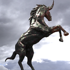 reaper-33.3259.png OBJ file Horned Magic Horse・Template to download and 3D print, aramar