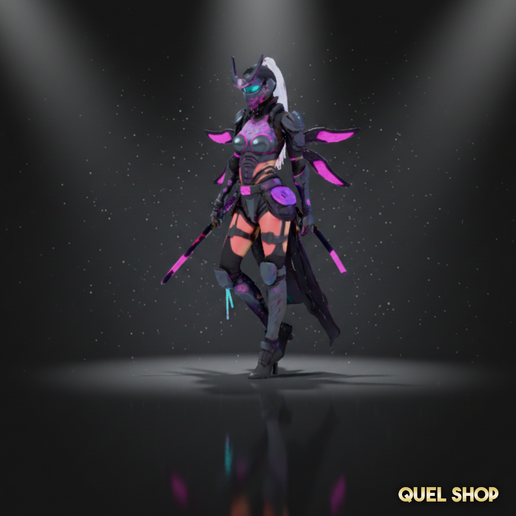 Cyberpunk Samurai Female Statue