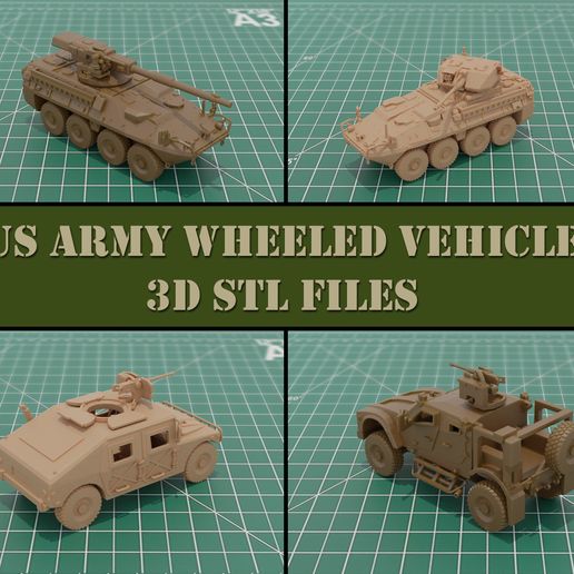 USArmy Wheeled Vehicle  3D Print Models