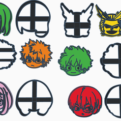 BokuNo.png STL file Boku no Hero Cookie Cutter Set! / Boku no Hero Cookie Cutter Set!・3D printer model to download