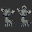 giraffe-keychain-1.jpg cartoon giraffe keychain cnc model