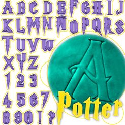 Portada.jpg Archivo STL Harry Potter alphabet cookie cutter and stamps- CAPS - letters numbers signs!・Objeto imprimible en 3D para descargar