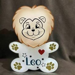 Löwe1.jpeg OBJ file Night light lion, LED light・3D printer design to download