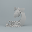 Front.png BackFlow Incense Burner Fish Moon for 3D printing 3D print model 3D print model