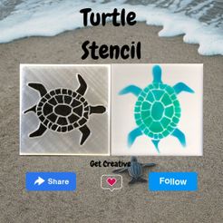 Turtle-Stencil.jpg STL-Datei Schildkrötenschablone - Clip On für 97mm Fliese・3D-druckbares Modell zum herunterladen, 112bluelake
