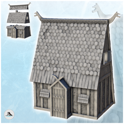 0.png Archivo STL Casa vikinga con techo alto y gran chimenea (1) - Alkemy Señor de los Anillos Guerra de la Rosa Saga de los Cuervos・Objeto imprimible en 3D para descargar, Hartolia-Miniatures