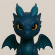 Sgaeyl.png 💙 Sgaeyl – Fourth Wing Navy-Blue Daggertail Dragon chibi-Style Figure | 3D Print Model 💙