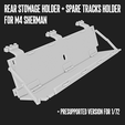 CultSherm2.png Sherman Rear Stowage Holder + Spare tracks - 1/72 1/48 1/35
