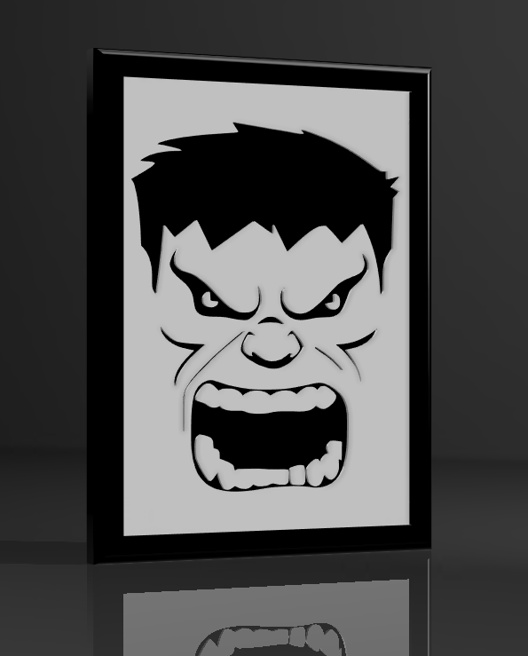 2.png Archivo STL Marco decorativo "Hulk・Modelo para descargar e imprimir en 3D, tweety35