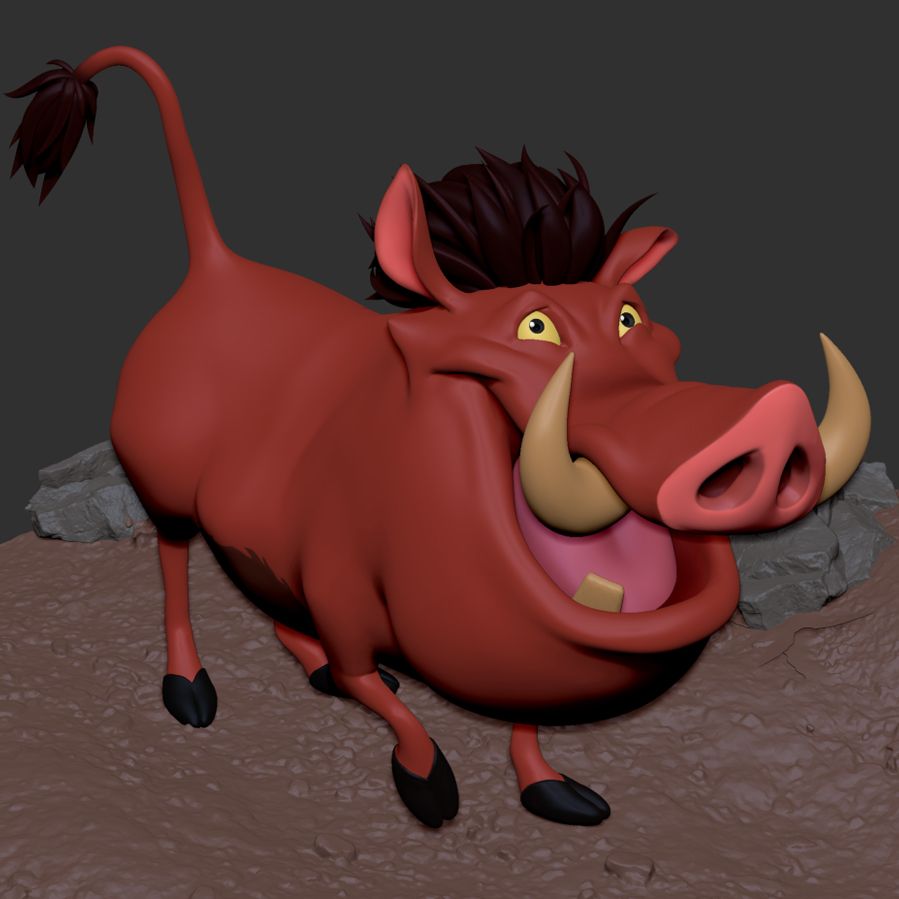 Pumbaa_02.jpg Файл OBJ Pumbaa・Дизайн 3D-печати для загрузки3D, CGPRINTER