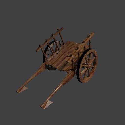 carro.jpg Download free STL file Wooden trolley for horses • 3D print template, javherre
