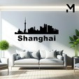 Shanghai.png Wall silhouette - City skyline - Shanghai