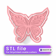 Butterfly-woodland.png Butterfly Woodland STL File - Animals of the wood Cookie Cutter