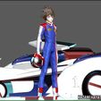 4.jpg KAZAMI HAYATO ASURADA CYBER FORMULA STATUE DIORAMA RACE ANIME CHARACTER RACE CAR