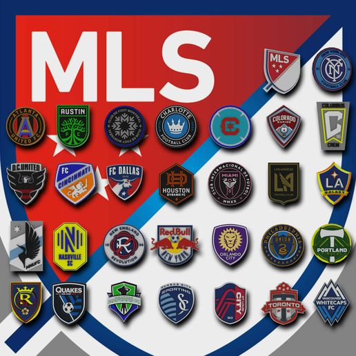 ⚽ MLS all logos printable, renderable and keychans・ 3D File for