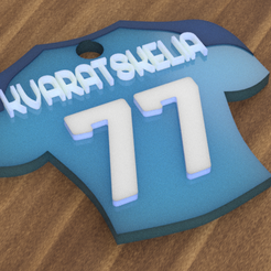 kvarats-v3_2.png STL file Keychain shaped like the jersey of Kvaratskhelia (SSC Napoli)・3D printing idea to download