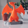 3D printing 3D model Pokemon STL file Charizard Statue_with_Stand1.png Archivo STL gratis Estatua de Charizard con soporte・Diseño de impresora 3D para descargar