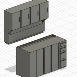 Cabinet-de-travail-style-A.png Fichier STL 1/18 Cabinet de garage 1 / Garage workplace 1 diecast・Design pour imprimante 3D à télécharger