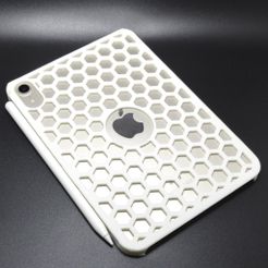ipadmini6-case-honeycomb-3.jpg Fichier STL gratuit Etui pour iPad mini 6 Honeycomb・Design à télécharger et à imprimer en 3D