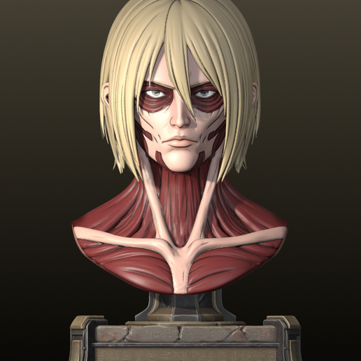 Female Titan Bust - Attack on Titan (Annie Leonhart) 3D Print Model 3D model