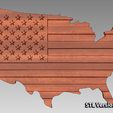 STL-Version-A.png US Map - Flag Mix Straight - CNC Files For Wood, 3D STL Model