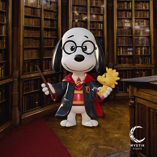 Snoopy in Harry Potter Costume - Peanuts Inspired Figure