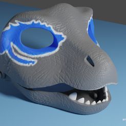 DinoMask2.jpg Raptor Dinosaur mask wearable with moving jaw