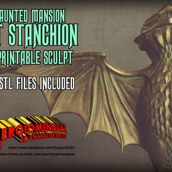 BatStanchion_ProductCover.jpg Haunted Mansion Bat Stanchion 3D Printable Sculpt 3D print model