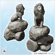 2.jpg Lion with mane on rocky promontory (16) - Animal Savage Nature Circus Scuplture High-detailed